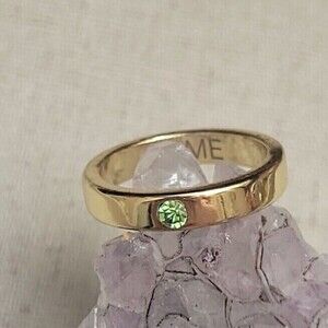 Marvel TIME Infinity Stone Yellow Gold Tone Band Ring Size 6.75 Signed Licensed